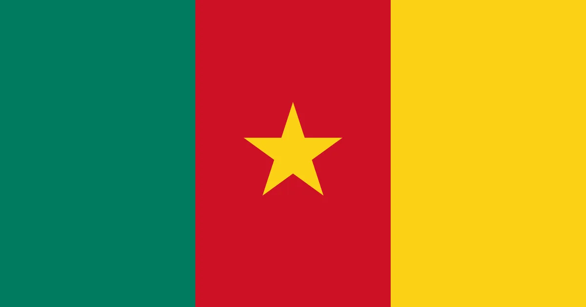 Cameroon National Day: the green, red and yellow flag of Cameroon with its yellow star